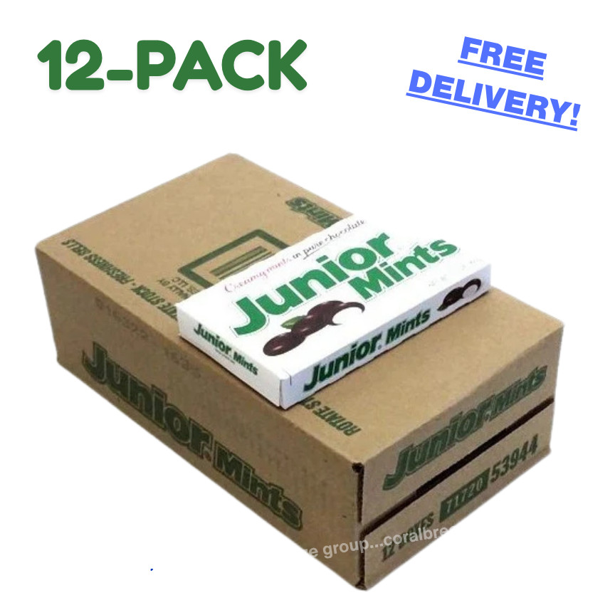 Junior Mints – 12 count – Creamy Mints In Pure Chocolate, Theater Box 3.5 oz
