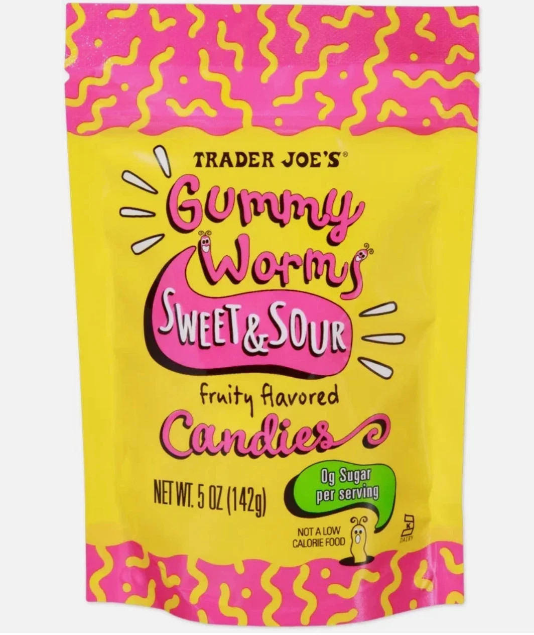 Trader Joe’s Sweet & Sour Gummy Worms Candies 5 oz ea Gummies No Sugar Viral