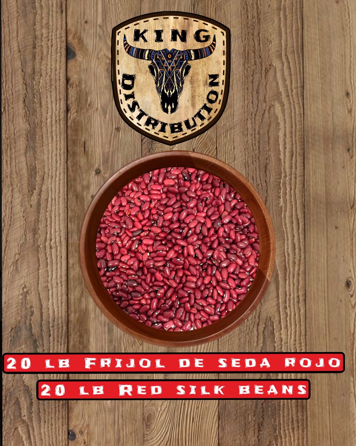 Red Silk Beans (Frijol Rojo De Ceda) King Distribution 20 Lb Bulk