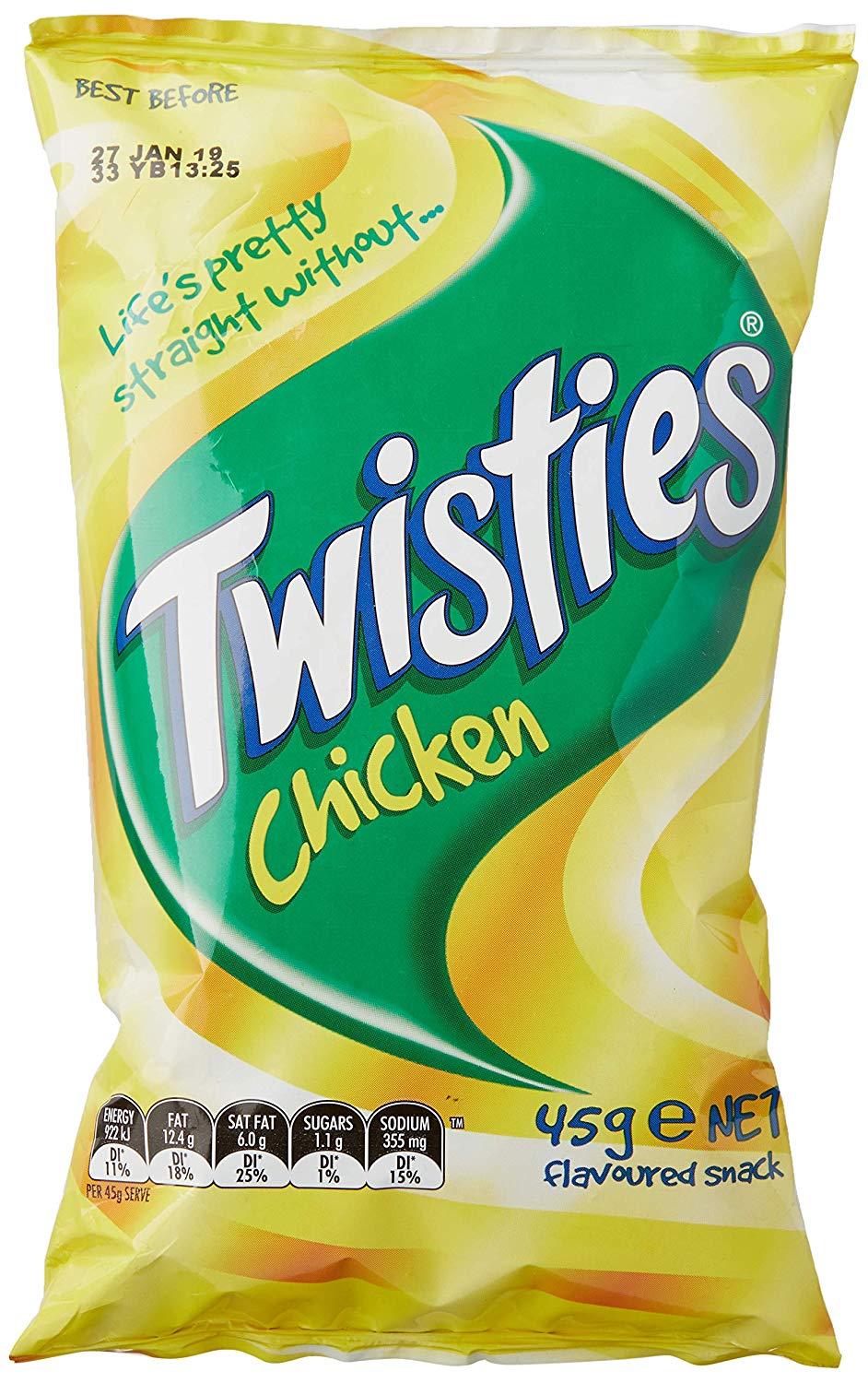 Twisties Chicken Flavour Snacks, 24 x 45 Grams – FAST SHIPPING WORLDWIDE