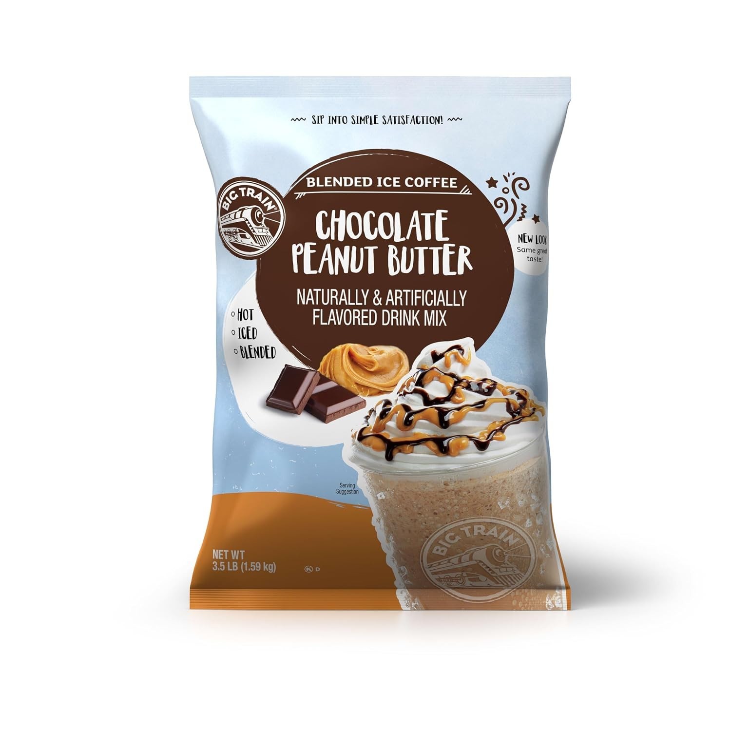 Instant Chocolate Peanut Butter Iced Coffee Mix – 300mg Caffeine in 56 Ounce
