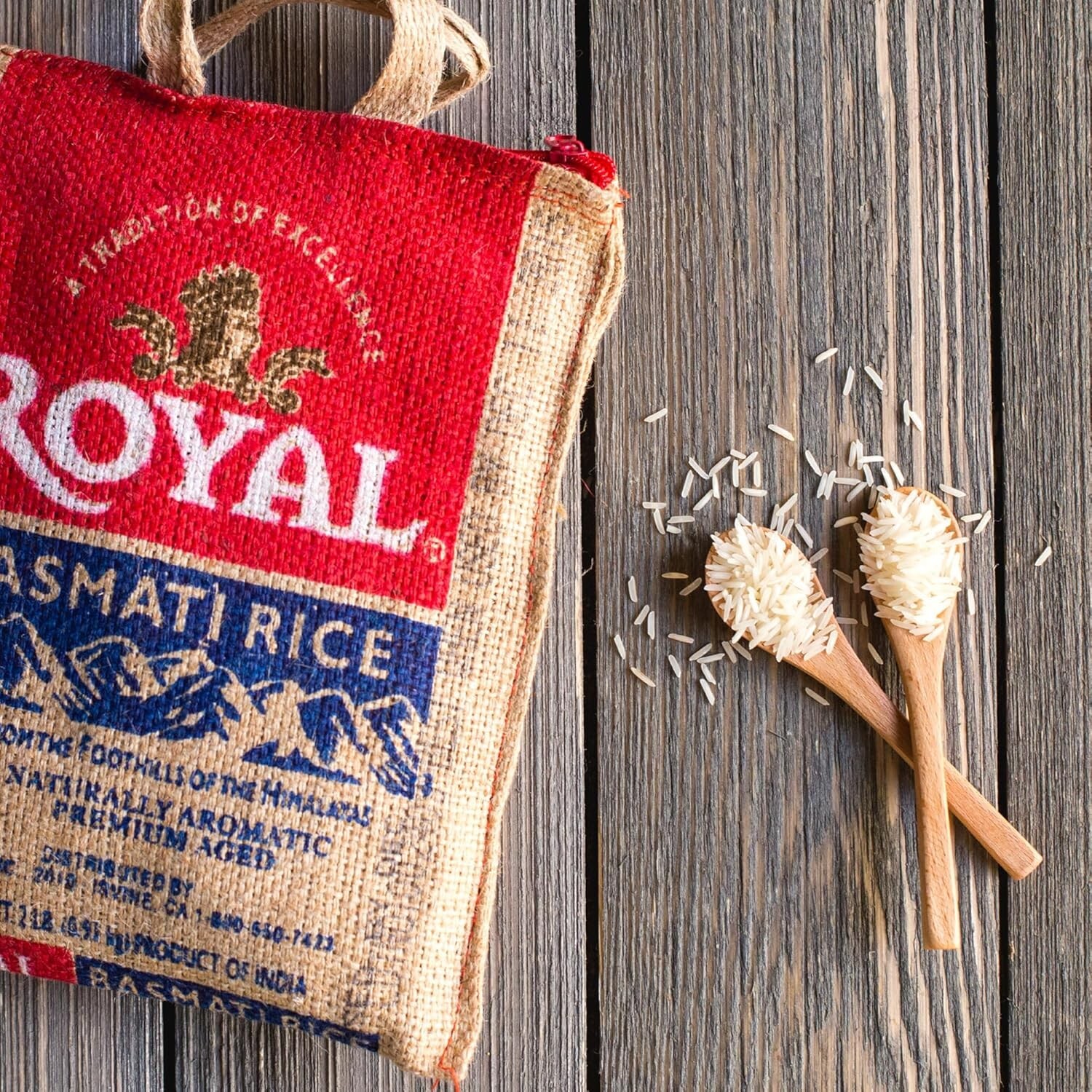 Royal Authentic Naturally Aged Long Grain Indian White Basmati Rice – 15 Lbs