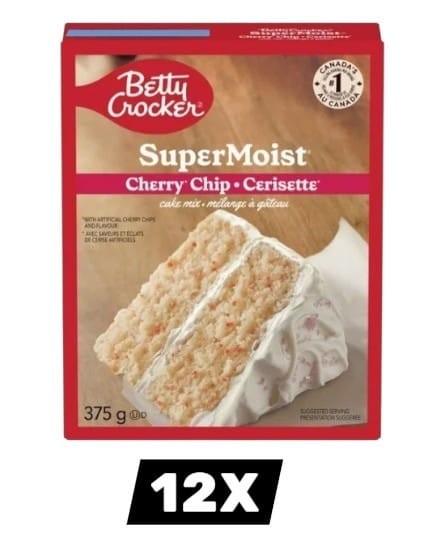 12 x Betty Crocker Super Moist Cherry Chip Cake Mix 375g – FREE SHIPPING