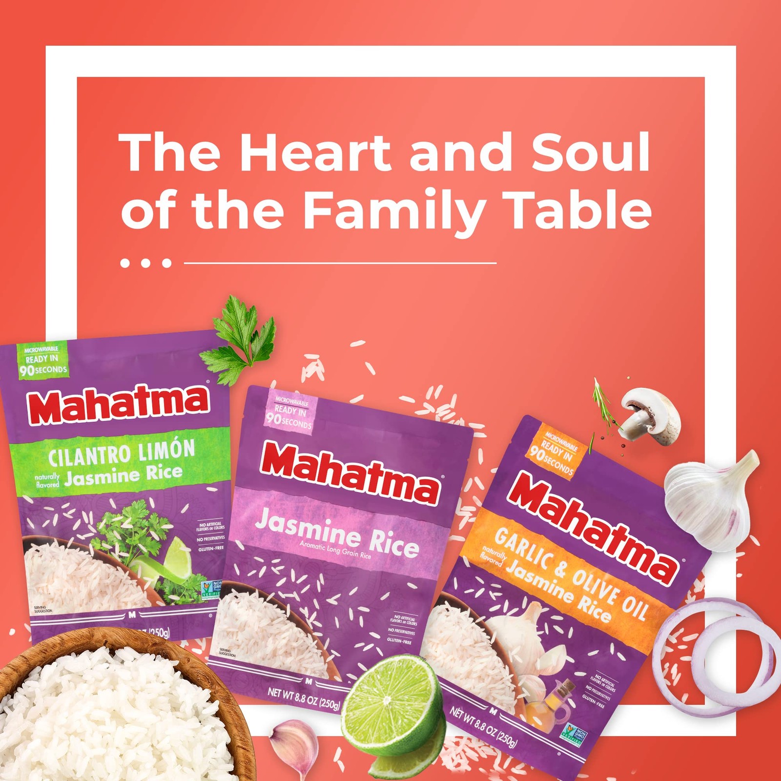 Mahatma Ready to Heat Jasmine Rice, Precooked 8.8 Ounce (Pack of 6), White