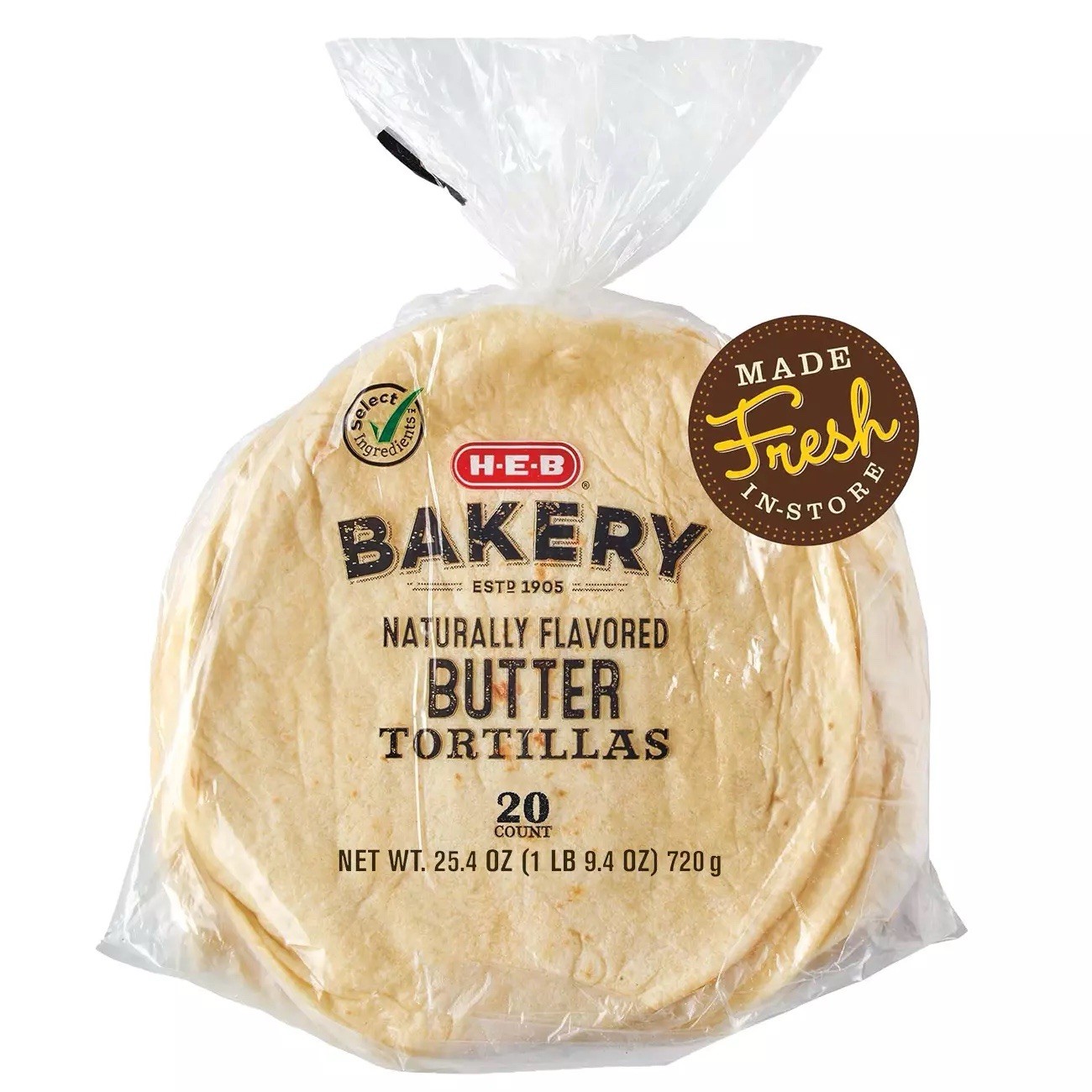 5 HEB Bakery Butter Flour Soft Tortillas 20 Count Fresh In Store For Tacos