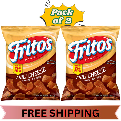 Pack of 2 Fritos Corn Chips Chili Cheese Flavored Snack Chips, 9.25 Ounce Bags,,