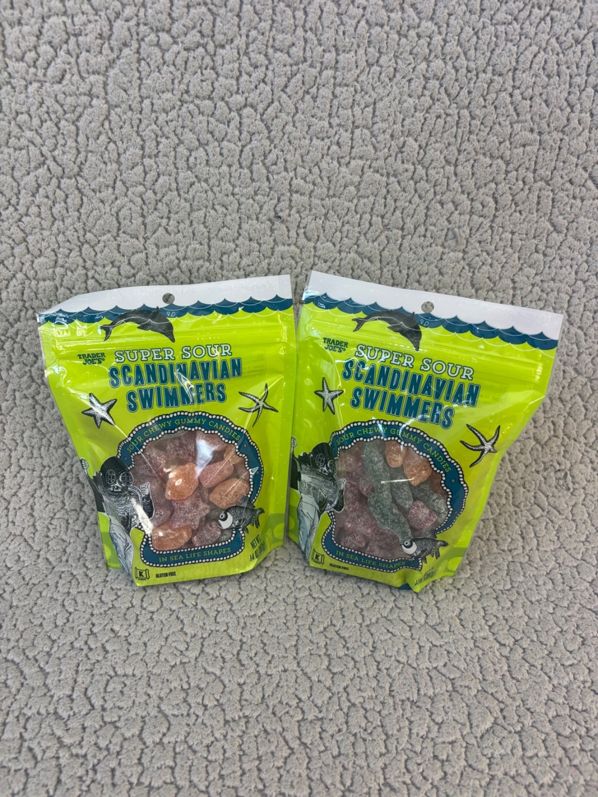 Trader Joe’s Super Sour Scandinavian Swimmers Gummy Candy 14 oz (2 Pk) Kosher!