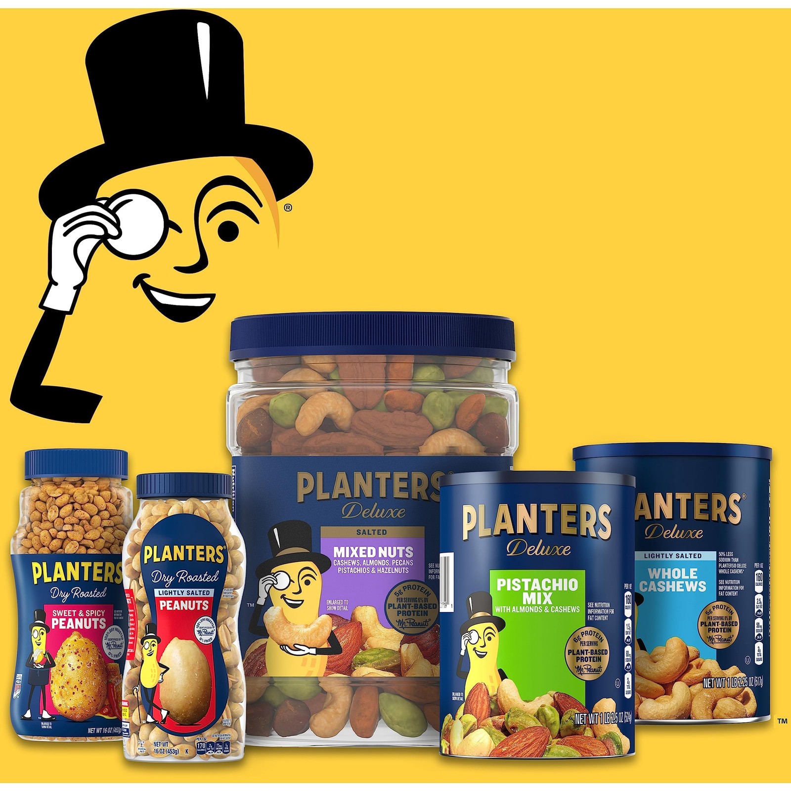 PLANTERS Mixed Nuts, Salted, 27 oz, Resealable Jar with Less than 50% Peanuts