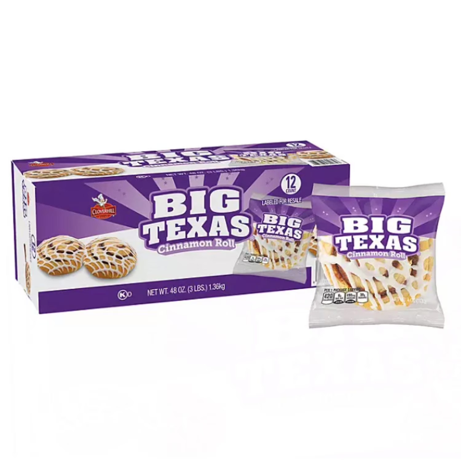 Cloverhill Big Texas Cinnamon Roll 4 oz. roll, 12 ct. A1