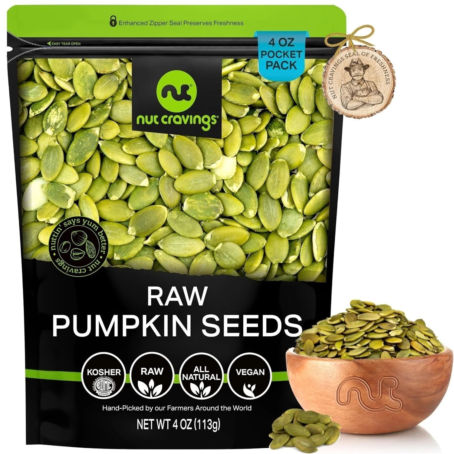 – Raw Pumpkin Seeds Pepitas, Unsalted, Shelled, (8Oz – 1 Pack) Bulk Nuts Packed
