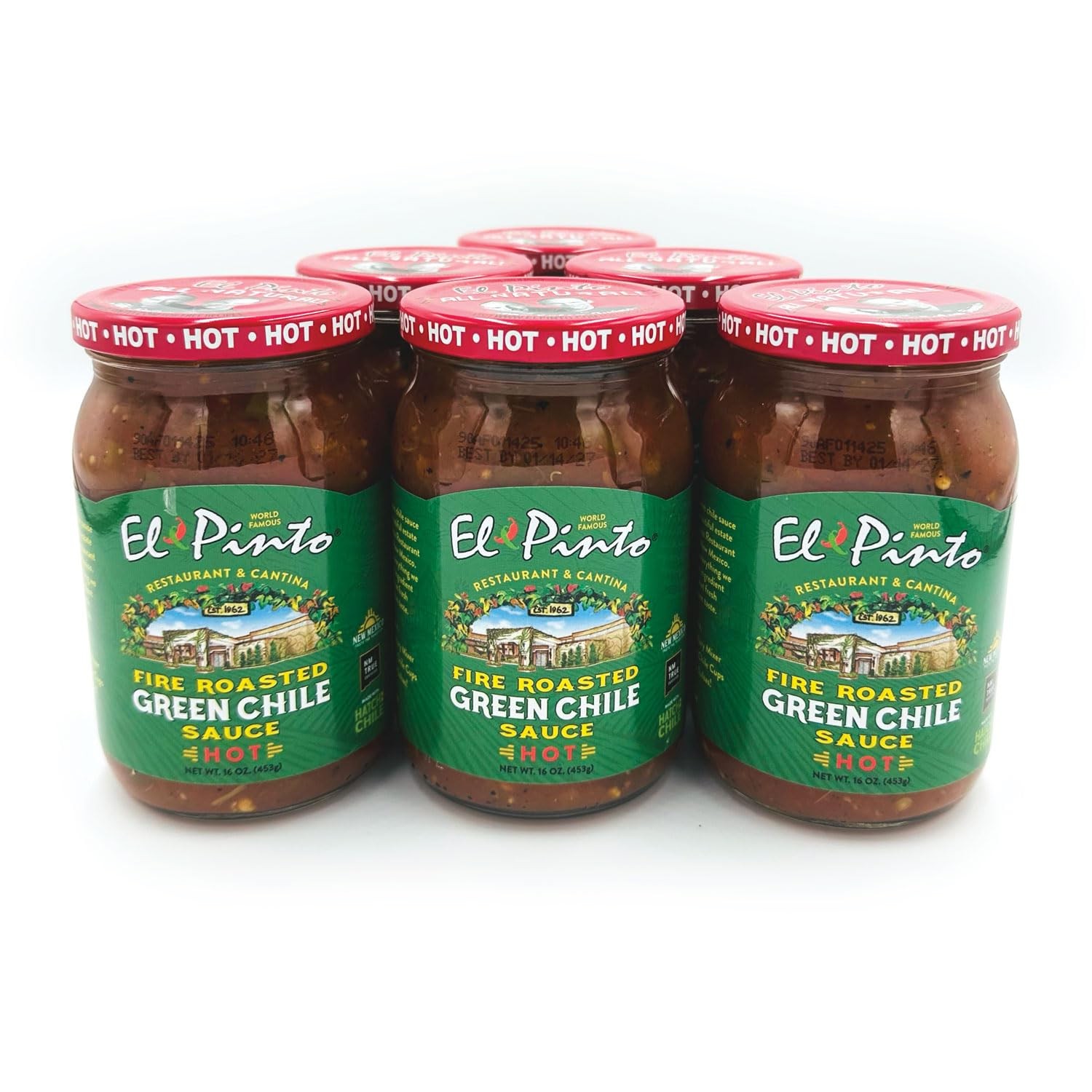 All Natural Green Chile Sauce Hot, 16 Oz (Pack of 6)