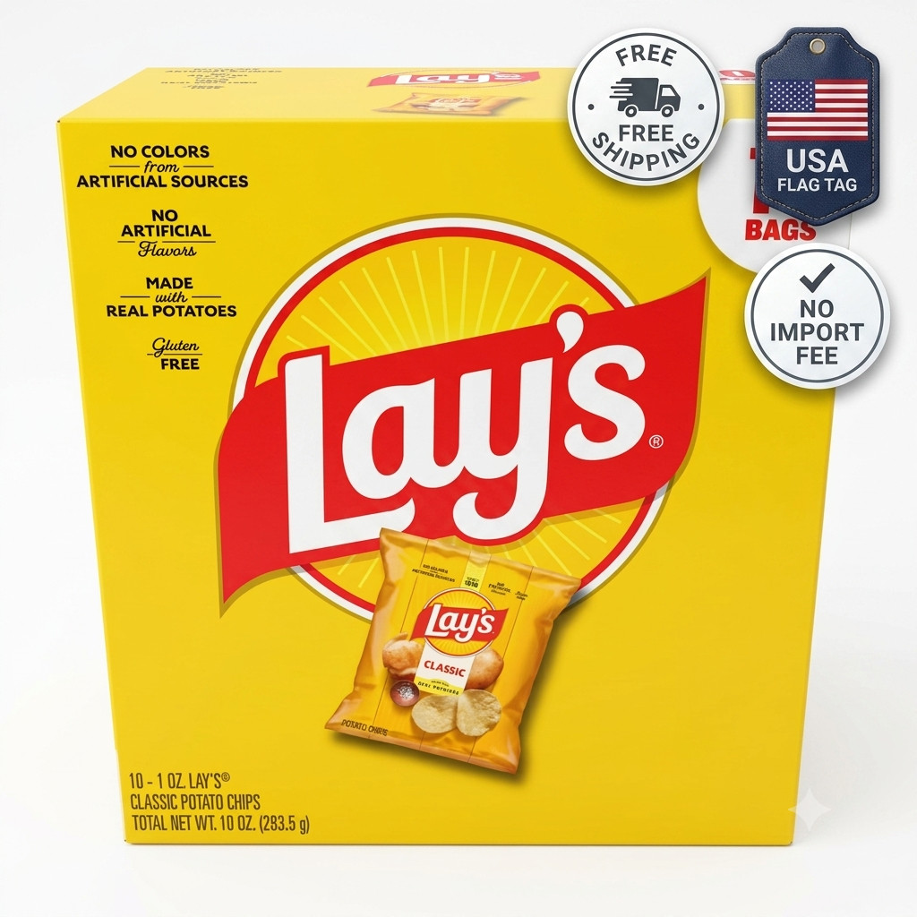 Lay’s Classic Potato Snack Chips, 1 oz Bags, 10 Count Multipack