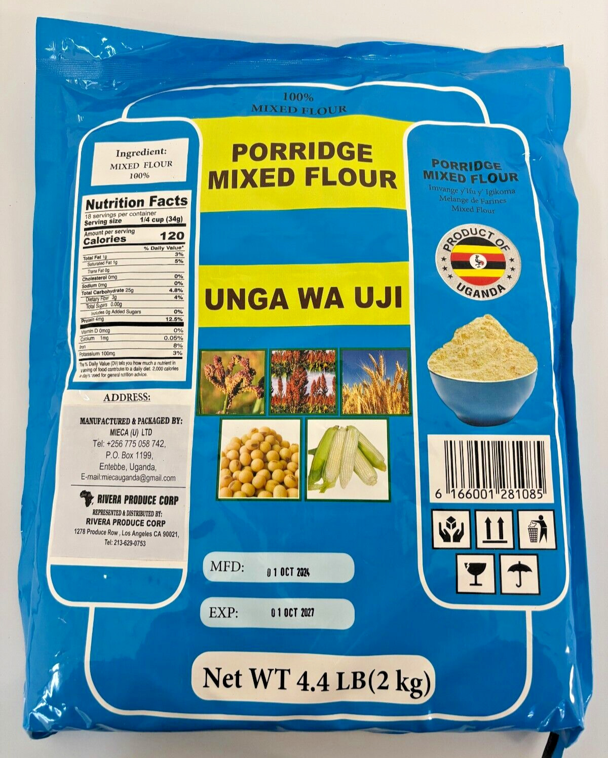 Porridge Mixed Flour, UNGA WA UJI, 2kg, PRODUCTS OF UGANDA, Original, Tasty