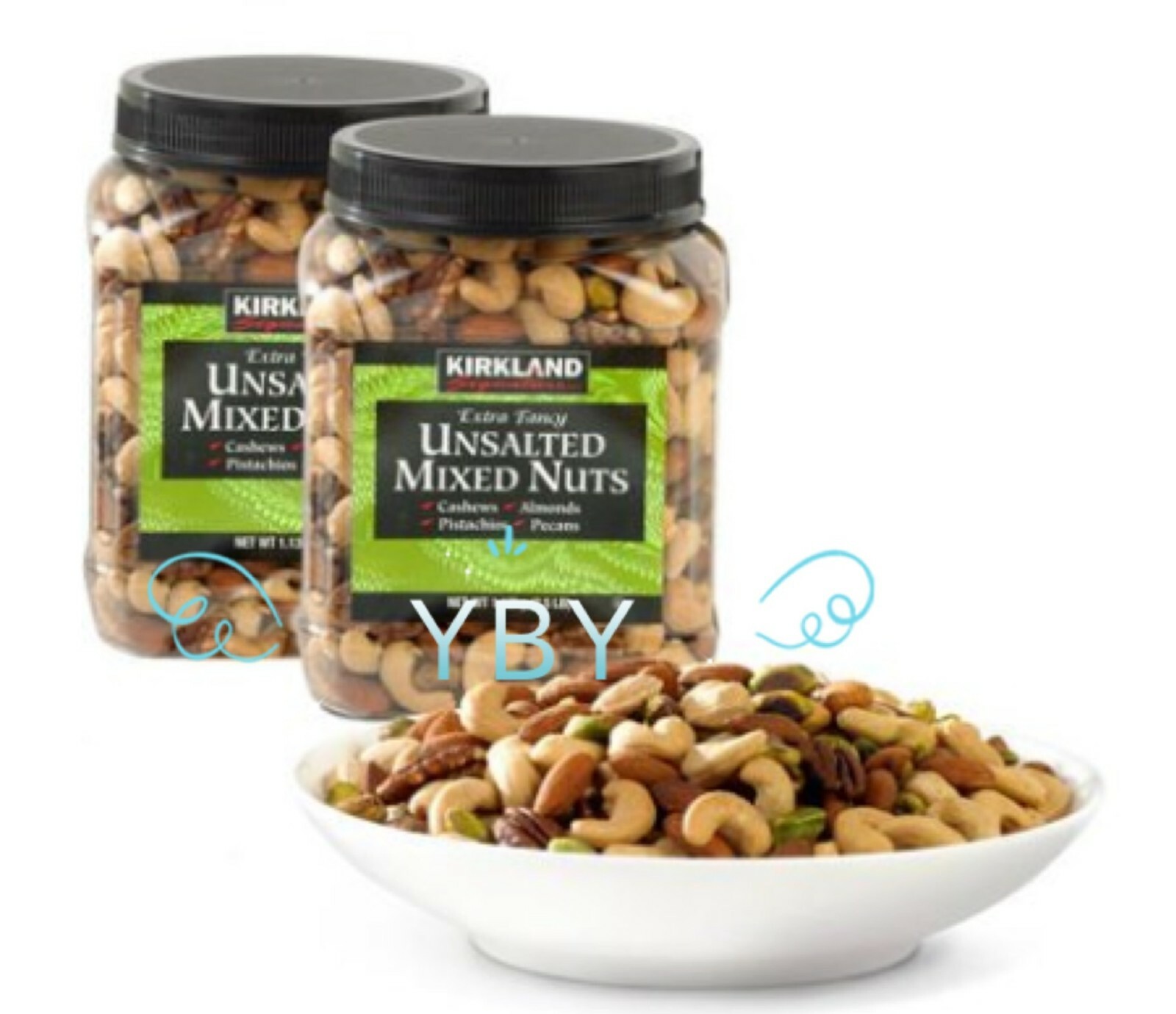 2 Packs Kirkland Signature Extra Fancy Unsalted Mixed Nuts 2.5 LB Each Pack