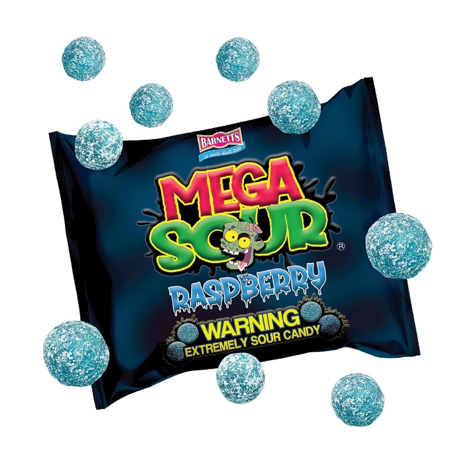 Barnetts Mega Sour Raspberry Candy 104g – Handmade British Hard Sweets – Ext