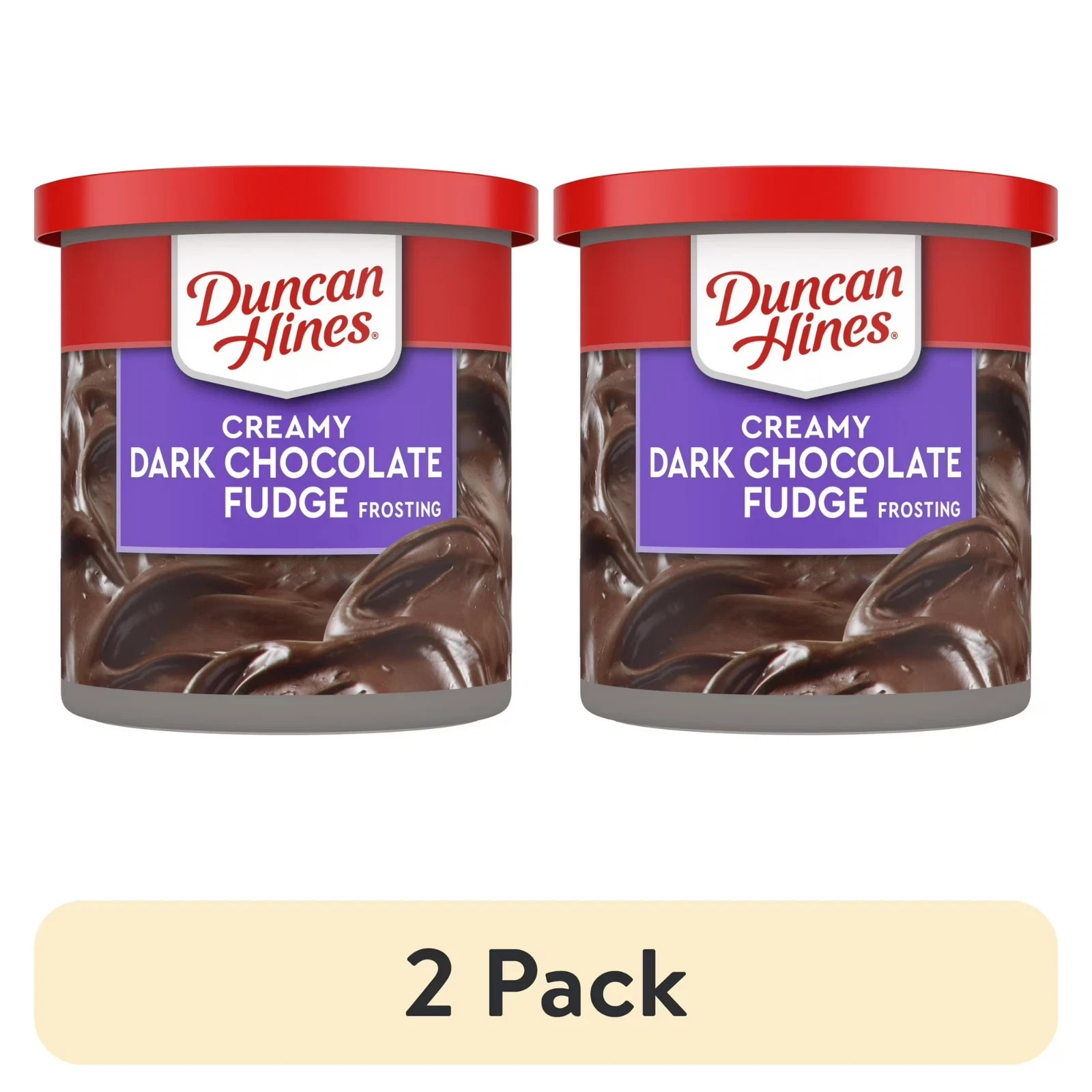 (2 pack) Duncan Hines Creamy Dark Chocolate Fudge Flavored Frosting, 16 oz.