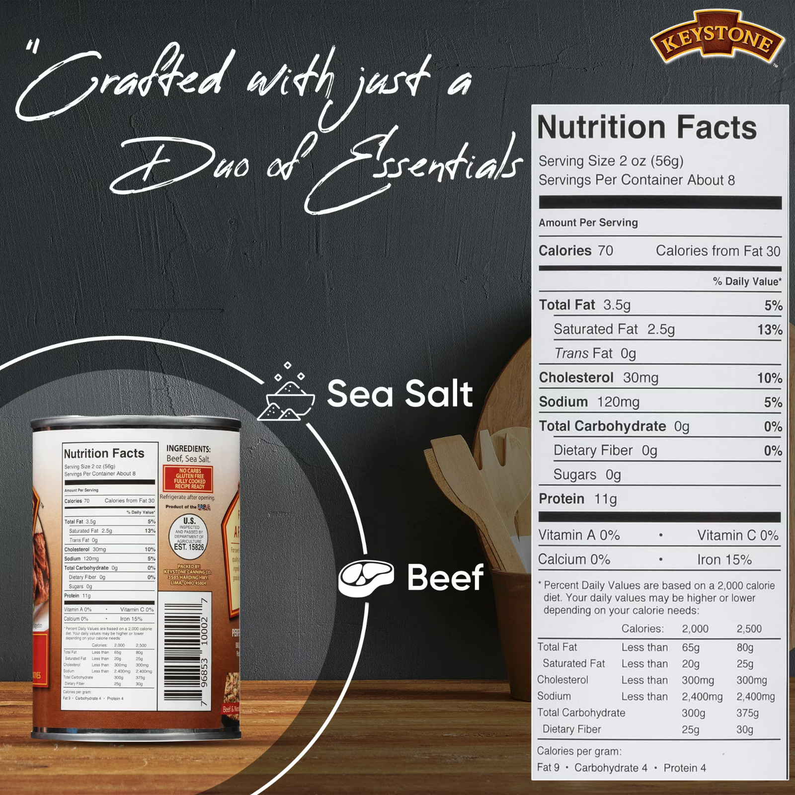 Keystone All Natural Beef, 14.5 oz Can ORIGNAL