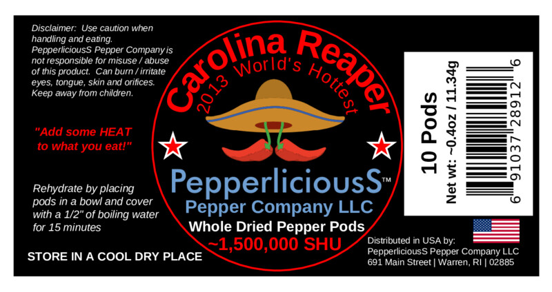 10 DRIED CAROLINA REAPER PEPPER Pods – WORLDS HOTTEST Pepper – Super Hot Quality