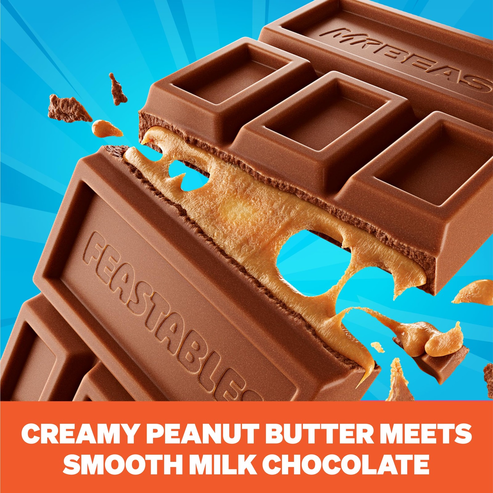 Peanut Butter Milk Chocolate Bars, King Size, Fairtrade Cocoa, 2.1 Oz, 10 Pack