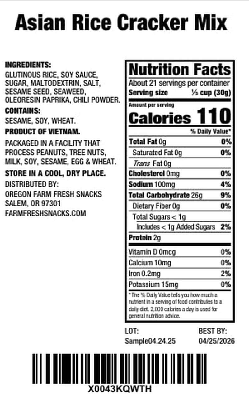 Oregon Farm Fresh Snacks Asian Rice Crackers Mix – Japanese Rice Crackers Snack