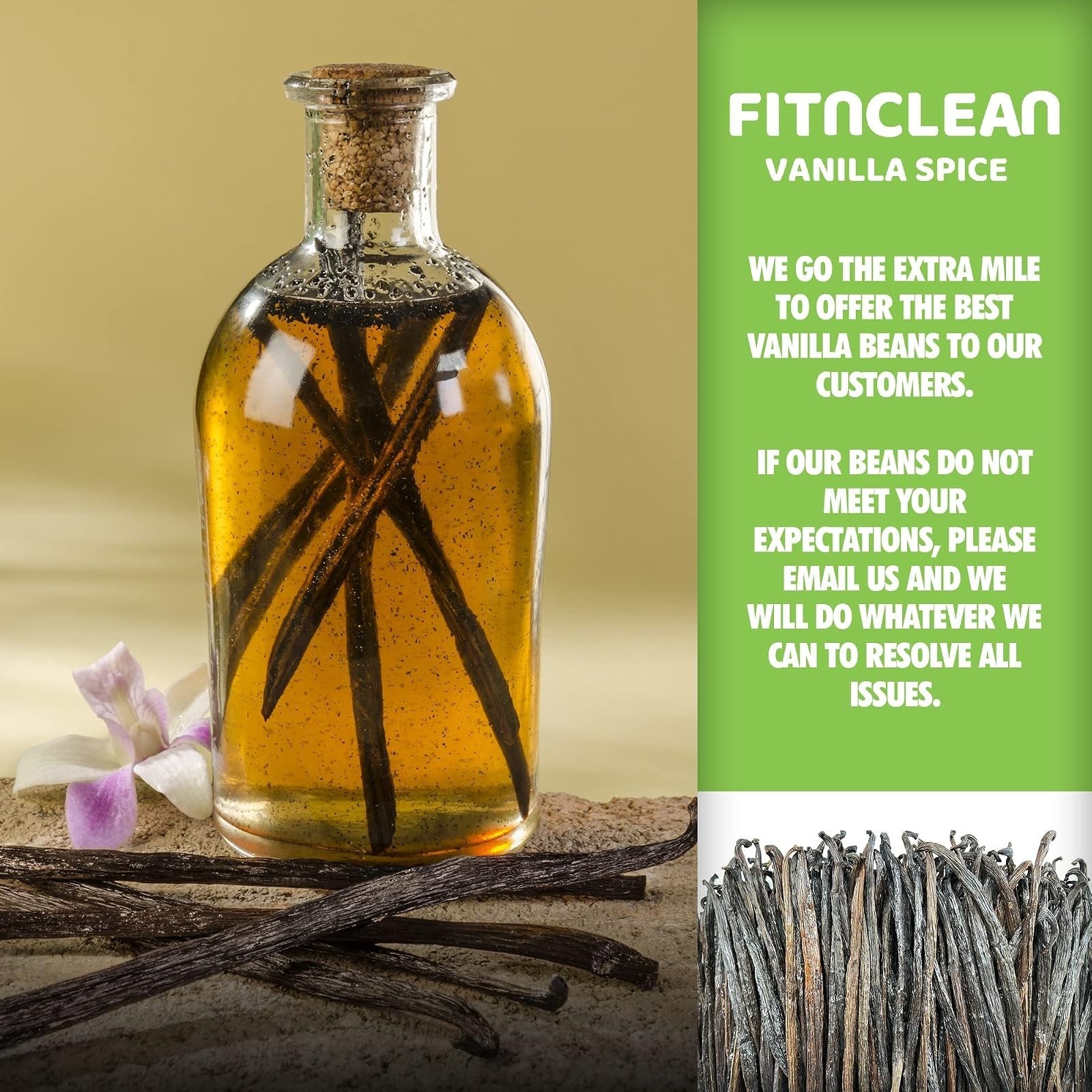 Organic Madagascar Vanilla Beans Extract Grade B – 26 Count by FITNCLEAN