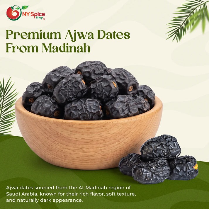 Ajwa Madinah Dates – Khajur – Premium Quality – by NY Spice – FREE SHIP