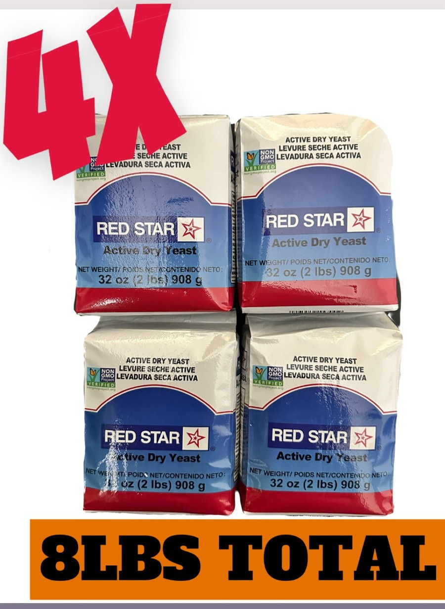 Red Star Active Dry Yeast- (2 lbs / 32oz) 4PACK