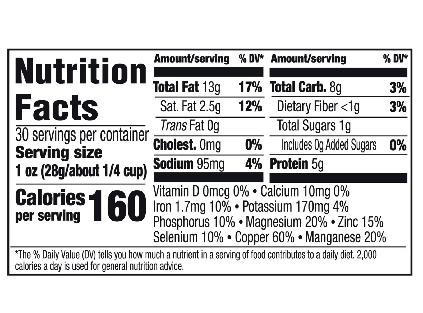 Great Value Deluxe Whole Cashews, 30 oz