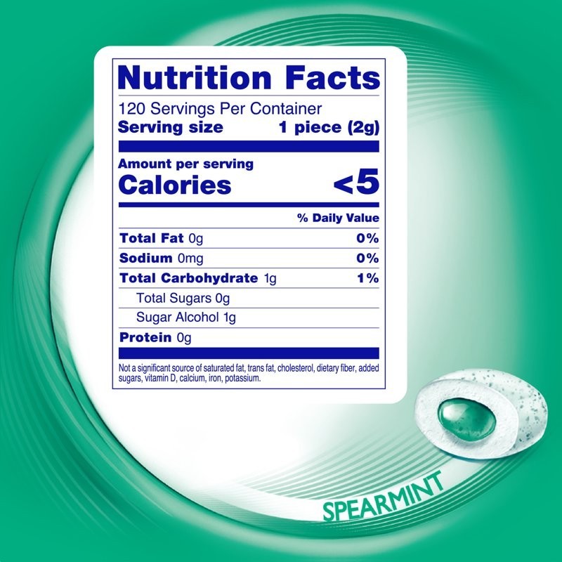 Mentos Pure Fresh Sugar-Free Spearmint Gum 120 Count Xylitol Resealable Bag