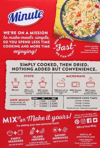 White Rice, Instant White Rice for Quick Dinner Meals, 14-Ounce Box