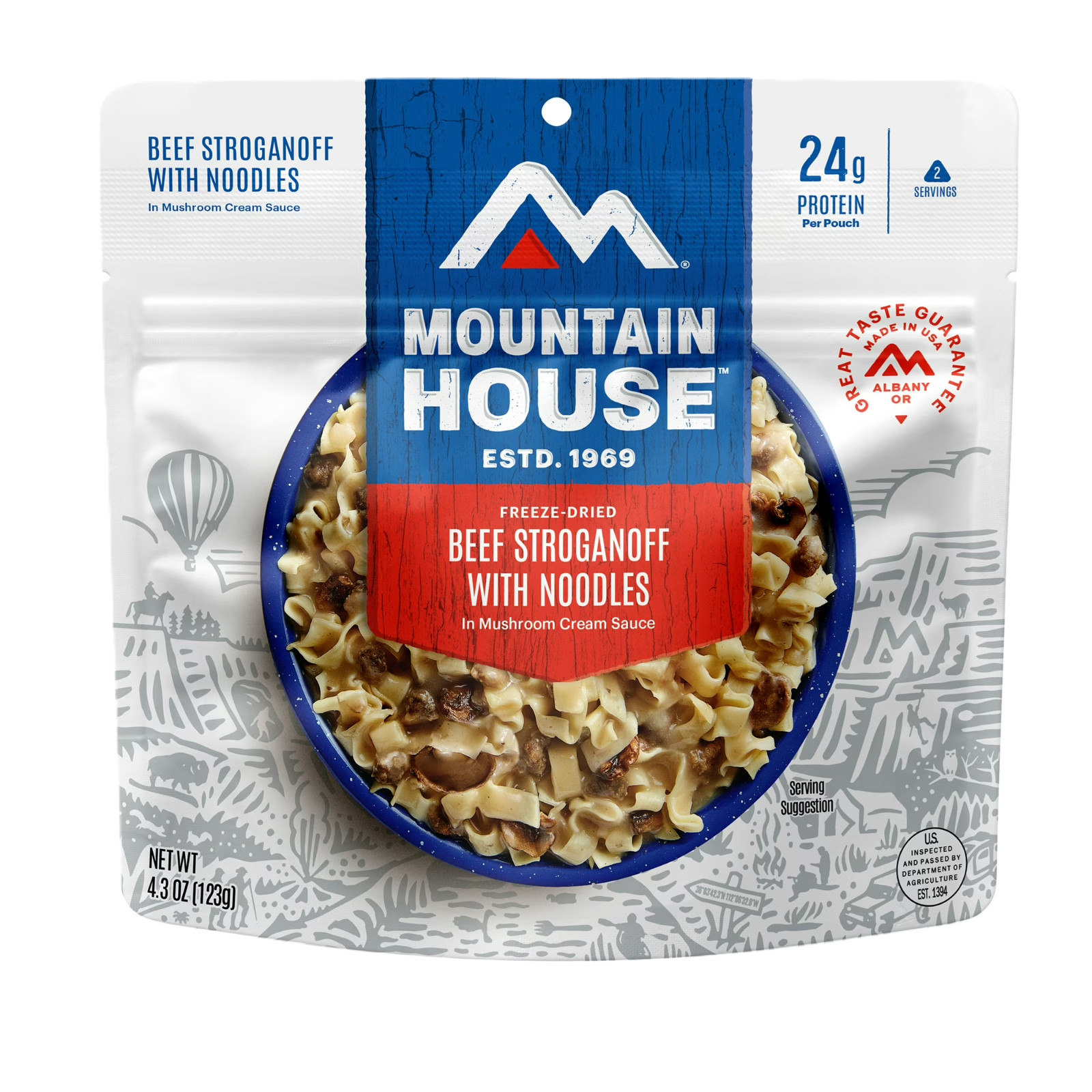 Mountain House Beef Stroganoff Noodles,Freeze Dried ,2 Servings.