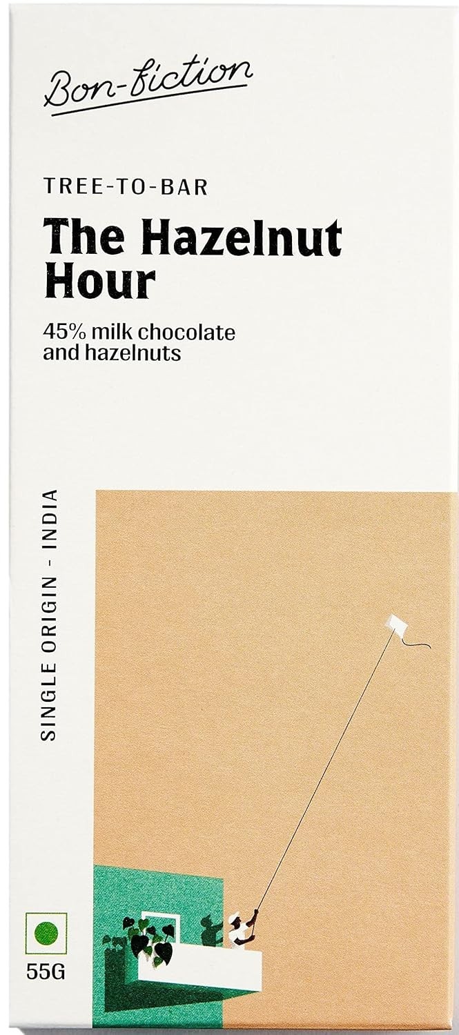 Bon-fiction The Hazelnut Hour – 45% Hazelnut Milk 55 Grams | Natural | Pack of 2