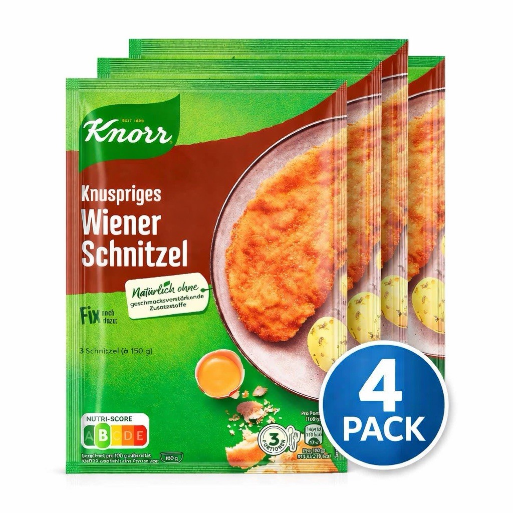 4x Knorr Fix Knuspriges Wiener Schnitzel Mix 90g Each German Seasoning Pack