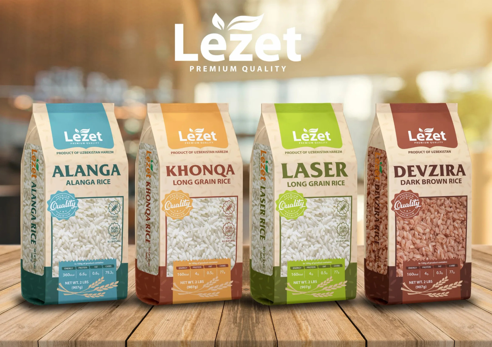 Lezet Premium Quality Devzira Rice & Laser Rice 2 lbs & 7 lbs Bags Uzbekistan