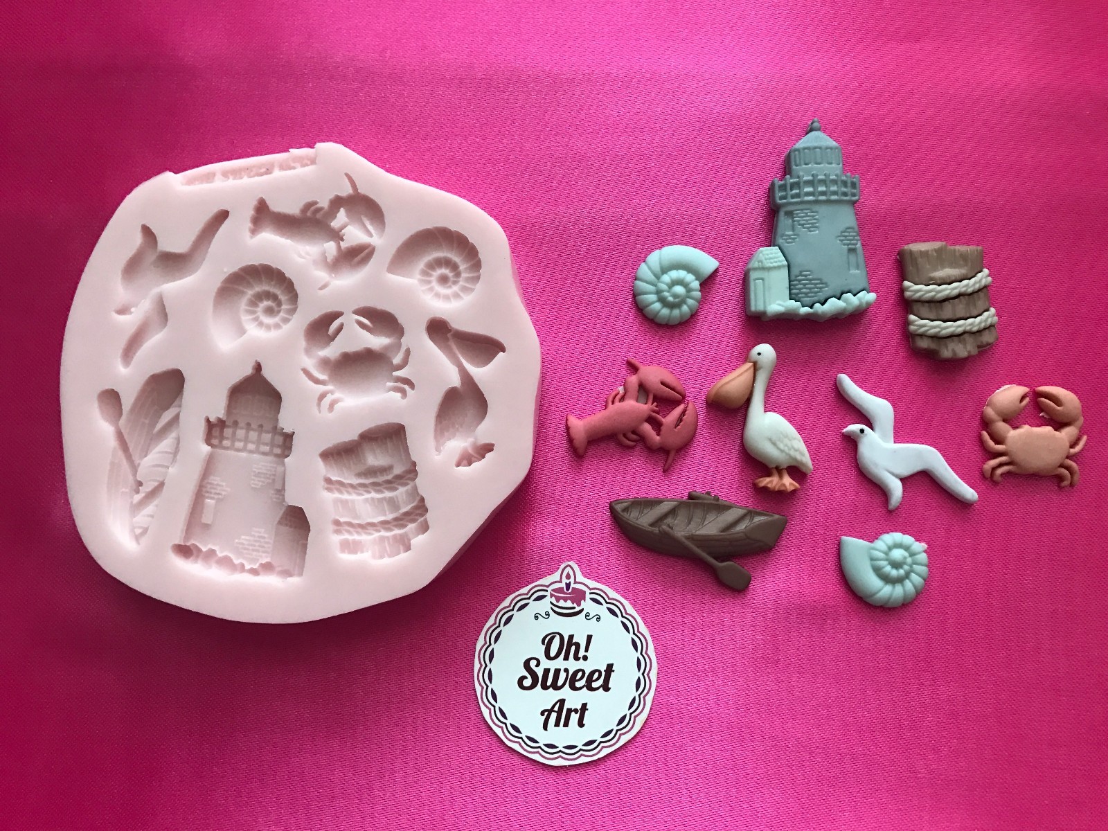 NAUTICAL SEA Silicone Mold Food Cake Decoration toppers soap fondant candy FDA