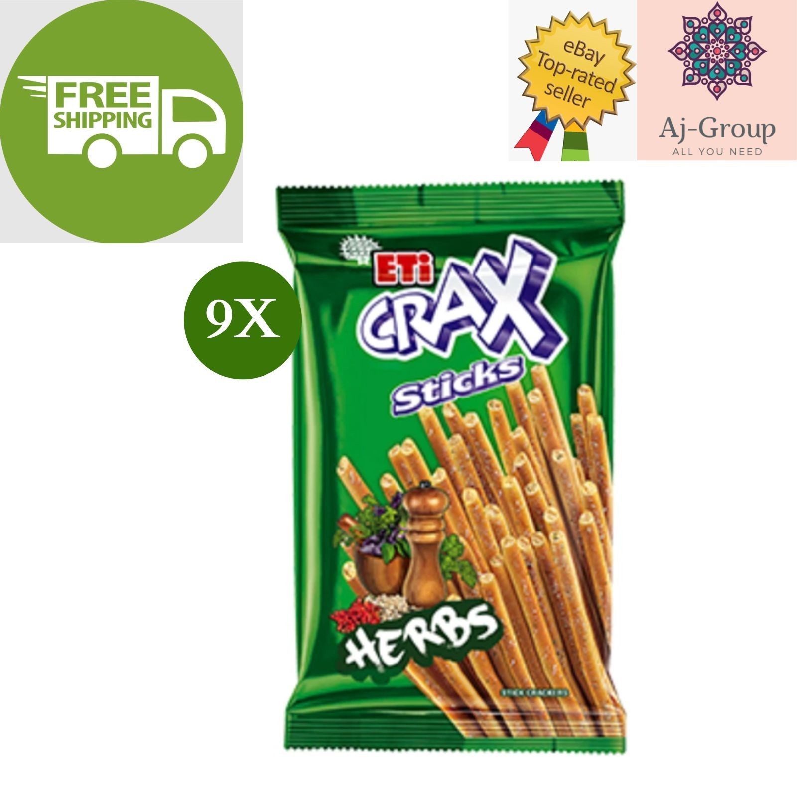 9 Pack X ETi Crax Herbs Flavor Biscuit Sticks (45 Gram)⭐FREE SHIPPING⭐