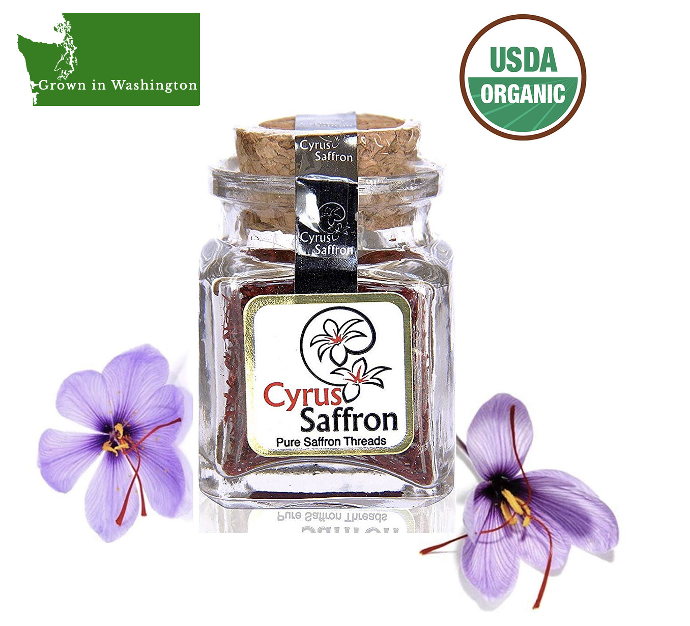 ORGANIC SAFFRON, USDA certified Organic US grown 22-24 karat Cyrus Saffron