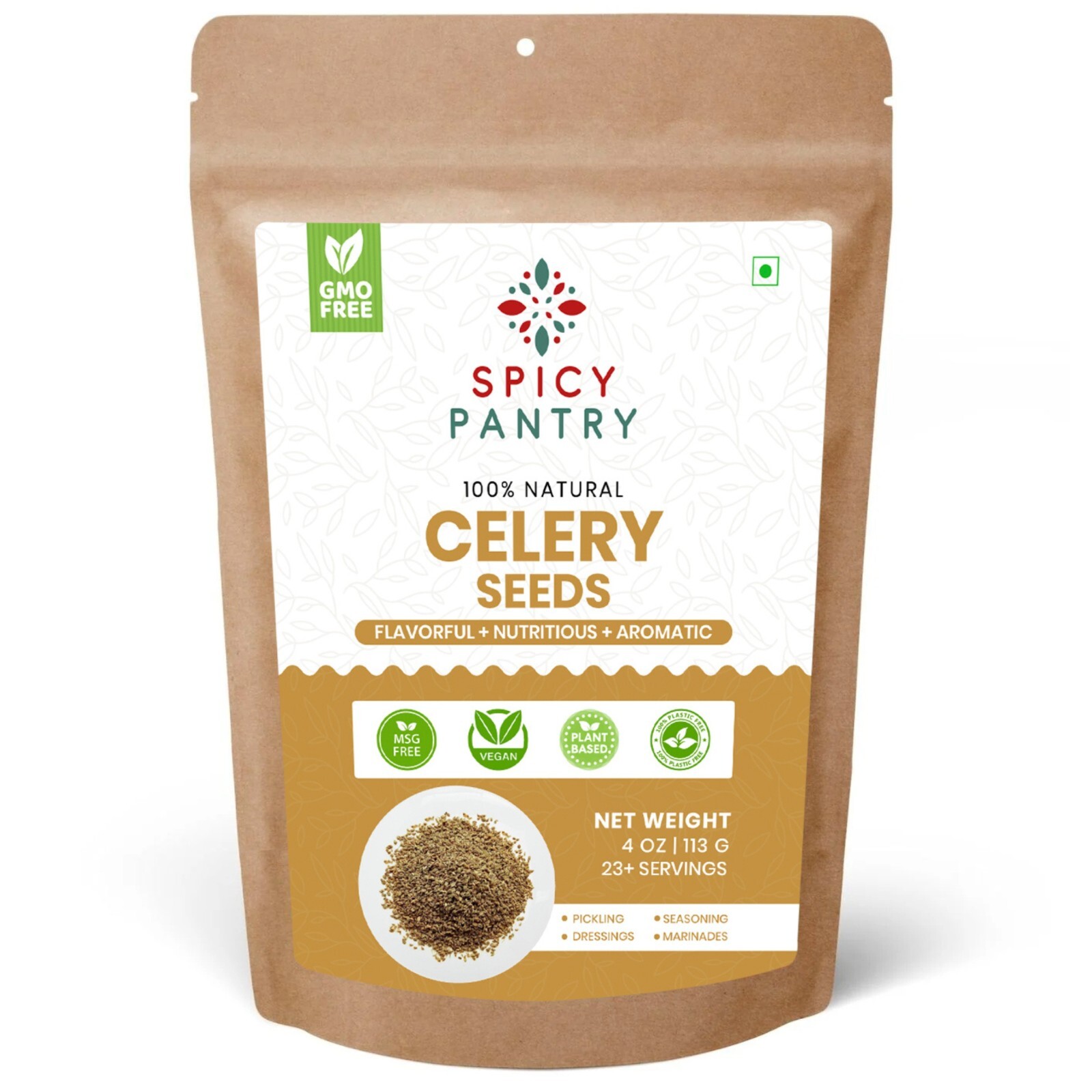 Whole Celery Seeds – Apium graveolens – 4 oz All-Natural Spice for Cooking