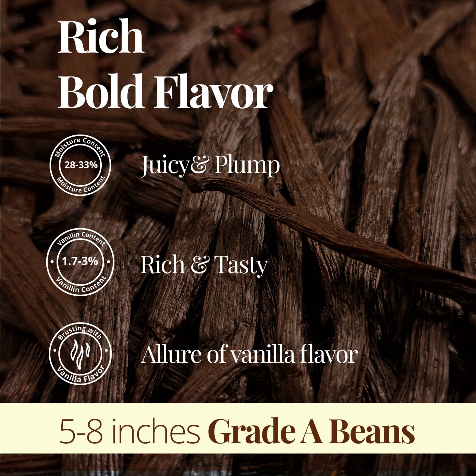 10 Organic Vanilla Beans Grade A – Whole Vanilla Pods For Making Vanilla Extract