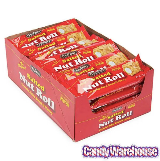 Full Box 24x Pack Pearson’s Original Salted Peanut Packed Nut Roll Candy | 1.8oz