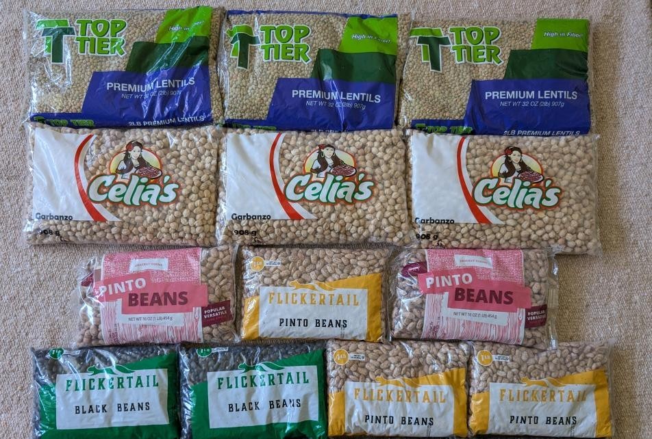 19 lb Bulk Dry Beans – Premium Lentils Chickpea Garbanzo Beans Pinto Black Beans