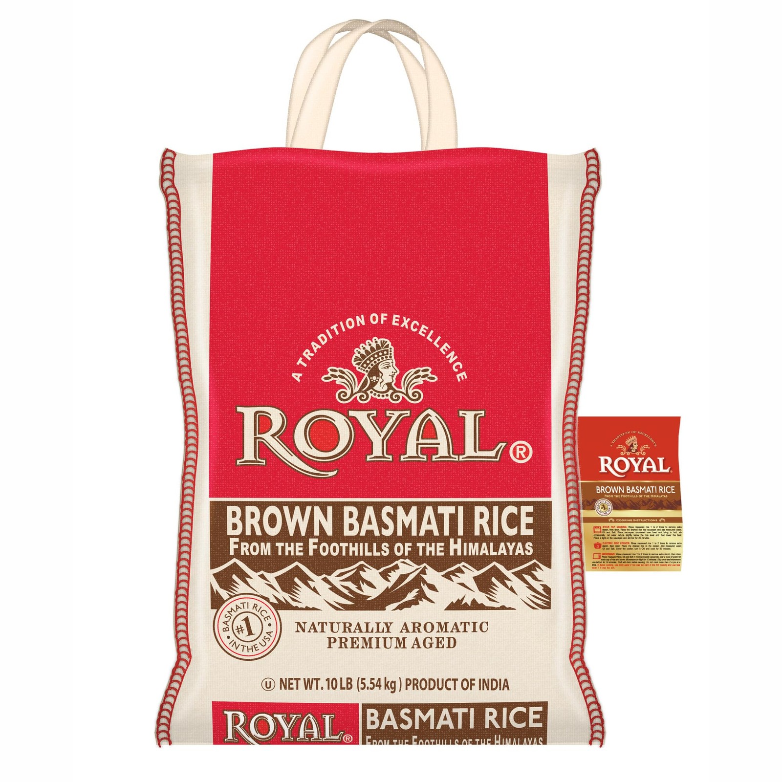 Royal Authentic Basmati Brown Rice Whole Grain, Naturally Gluten Free and Vegan