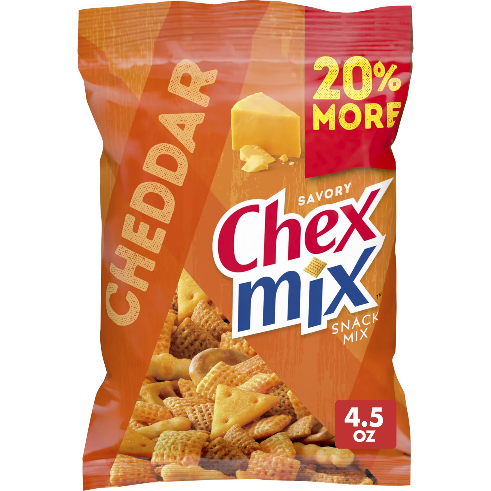 Chex Mix Savory Cheddar Snack Mix, 4.5 OZ Ounce (Pack of 1)