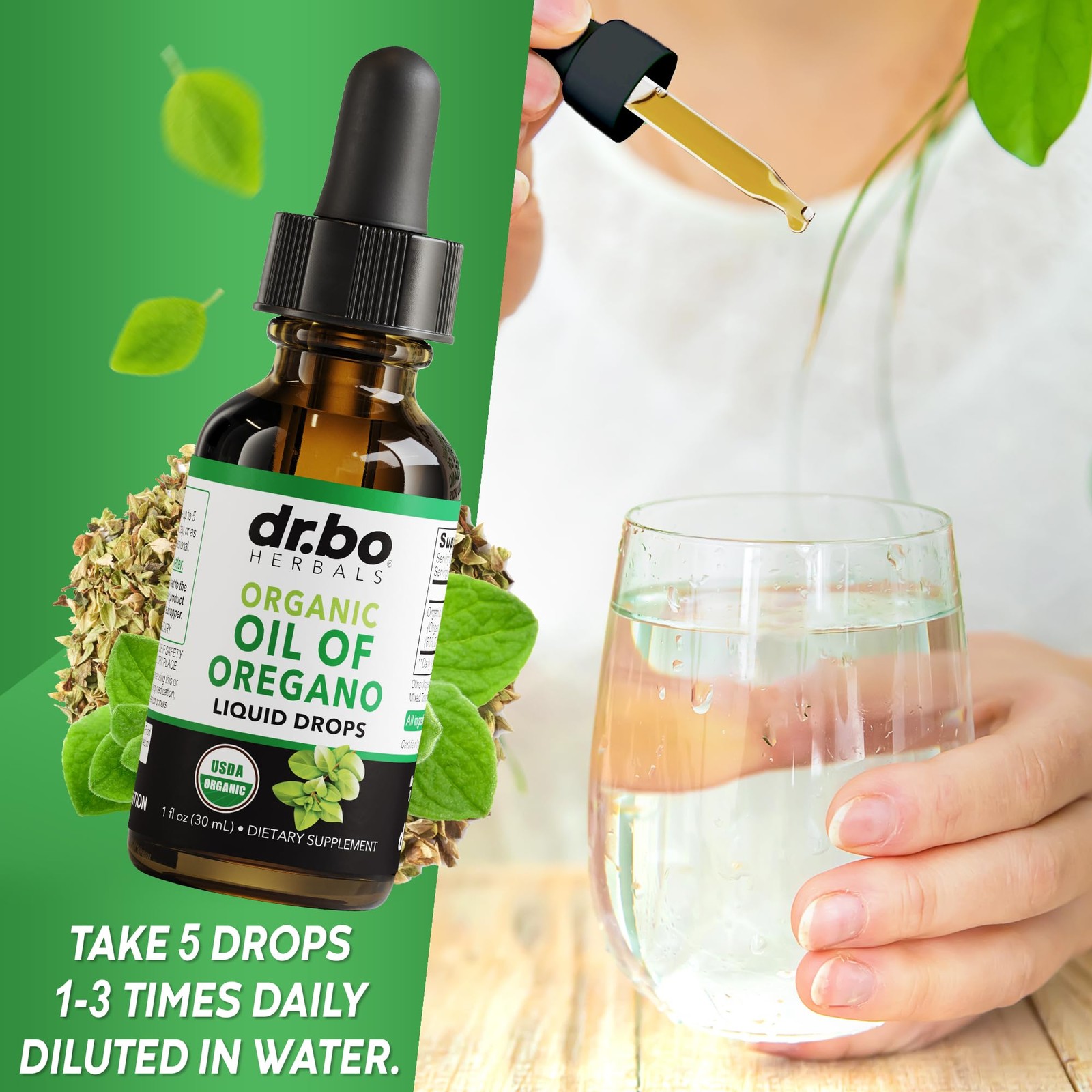 Oregano Oil Organic Liquid Drops – 6 Month Supply 1 Fl Oz (Pack of 1)