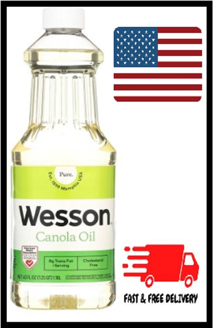 Wesson Pure Canola Oil, 0g Trans Fat, Cholesterol Free, 40 fl oz