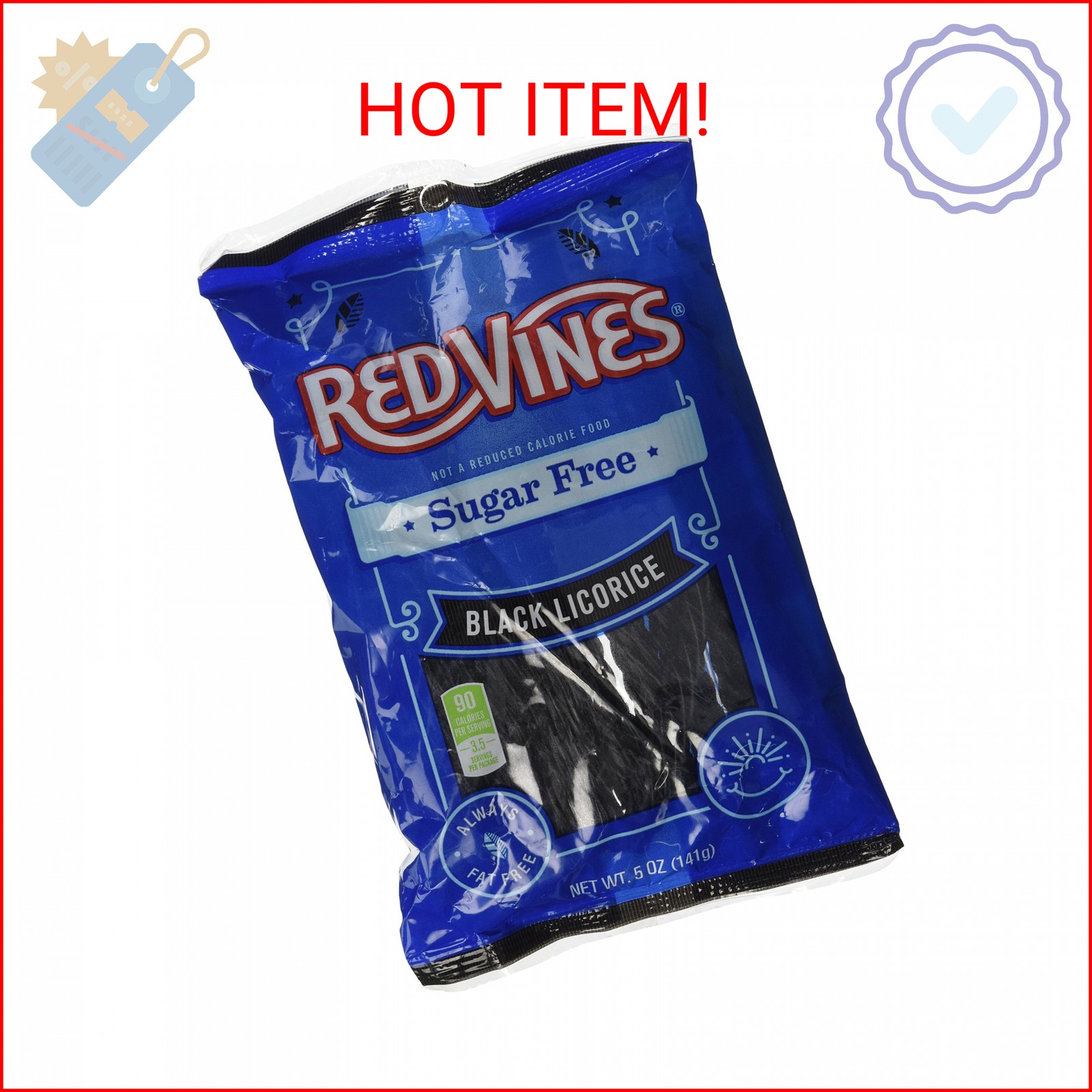 American Licorice Sugar Free Black Licorice Vines, 1 bag (5 oz)