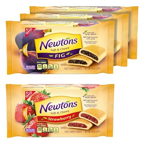 Newtons Soft & Fruit Chewy Fig & Strawberry Cookies Variety Pack Fig Bars Str…