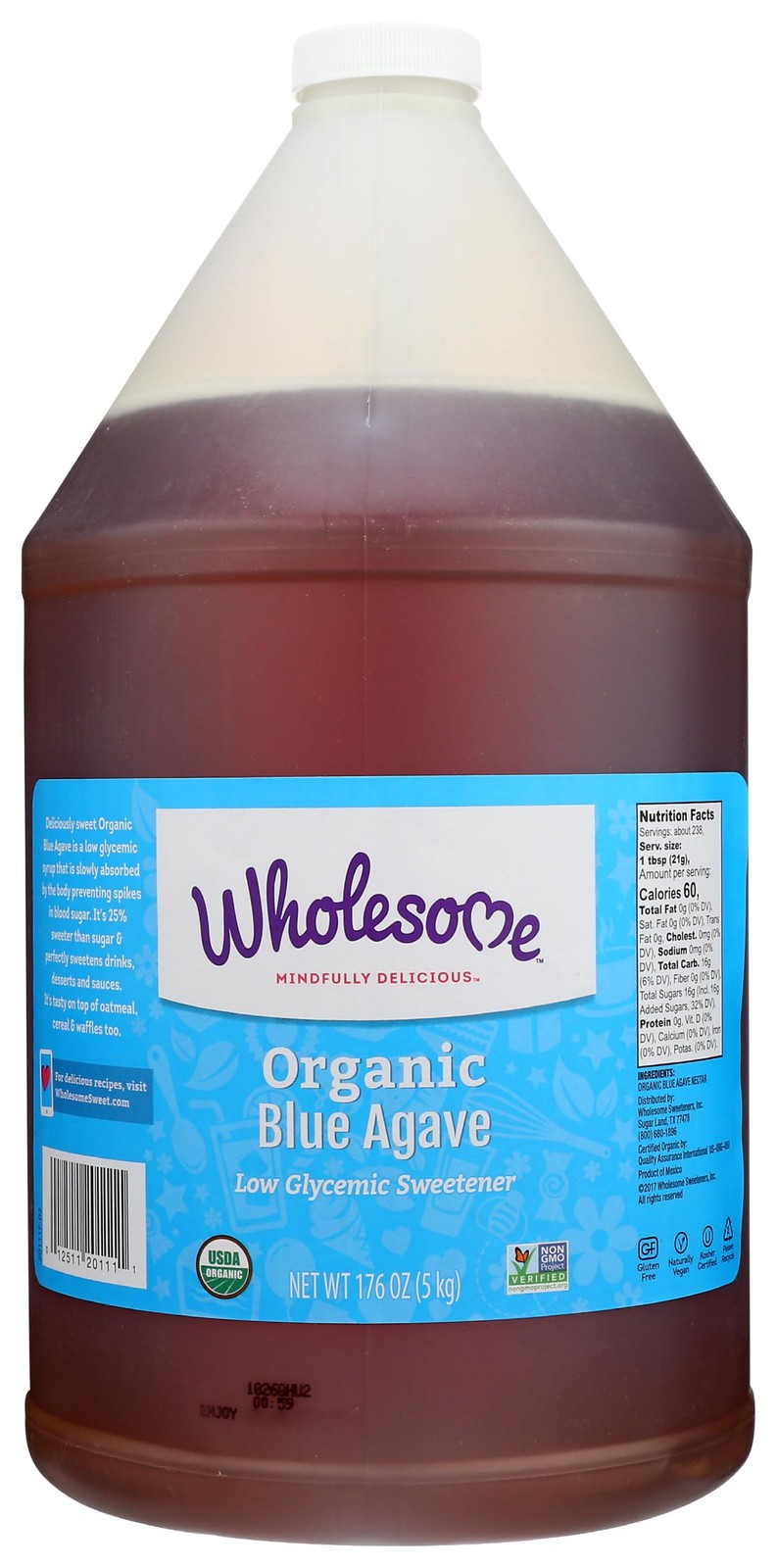 Organic Blue Agave Syrup, 176oz – Fairtrade Natural Sweetener for Beverages
