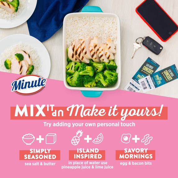 Minute White Rice, Instant White Rice for Quick Dinner Meals, 14-Ounce Box