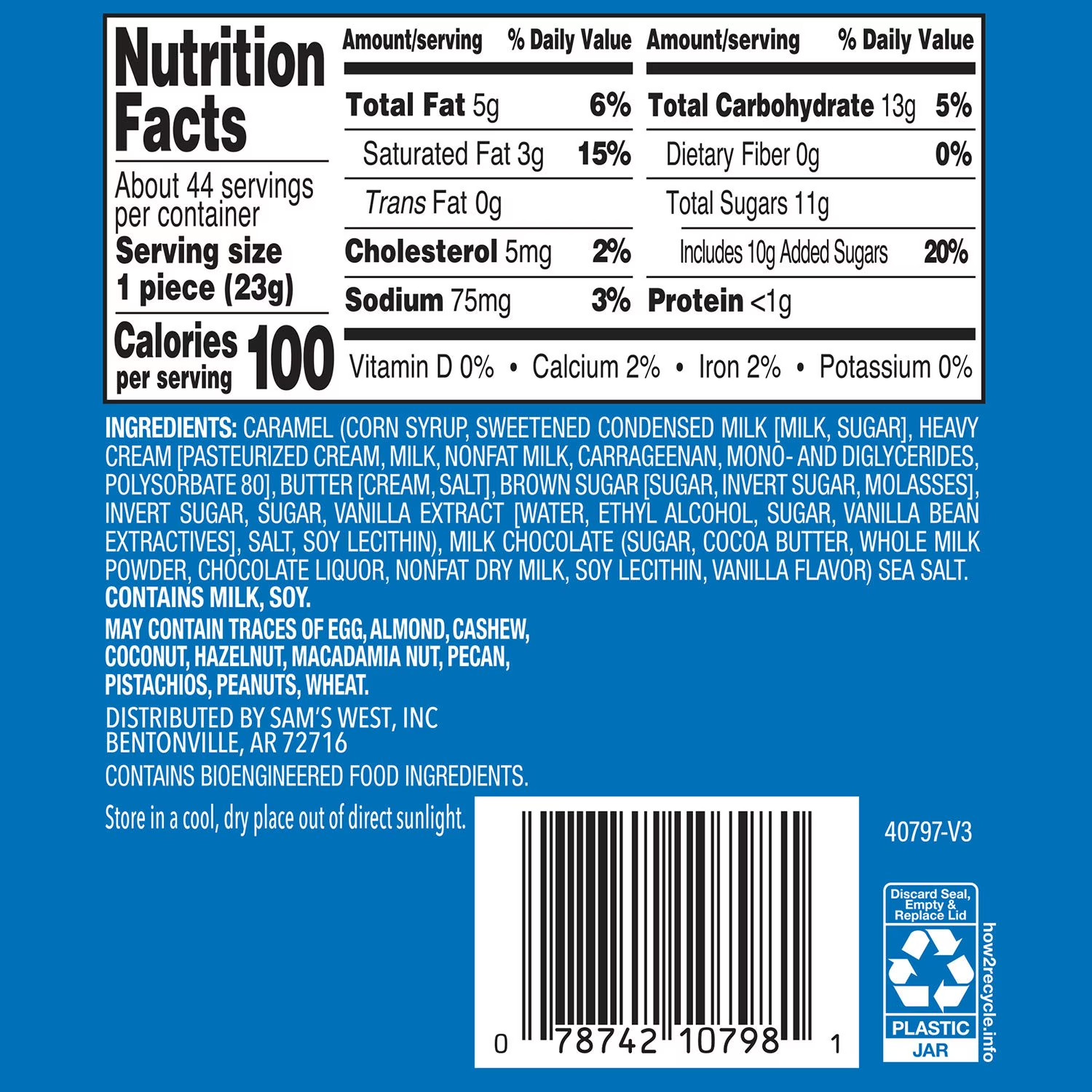 Member’s Mark Milk Chocolate Sea Salt Caramels 36 oz Gourmet Candy Bulk